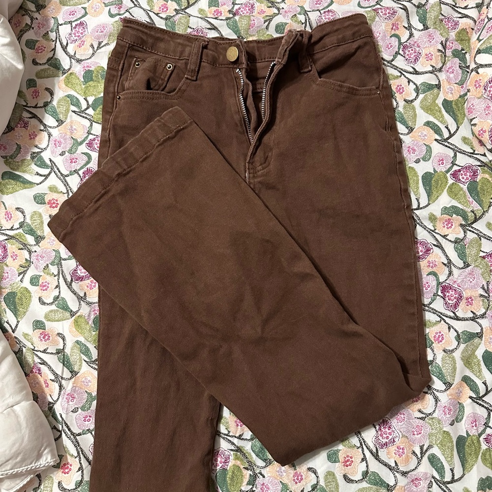 brown flare jeans